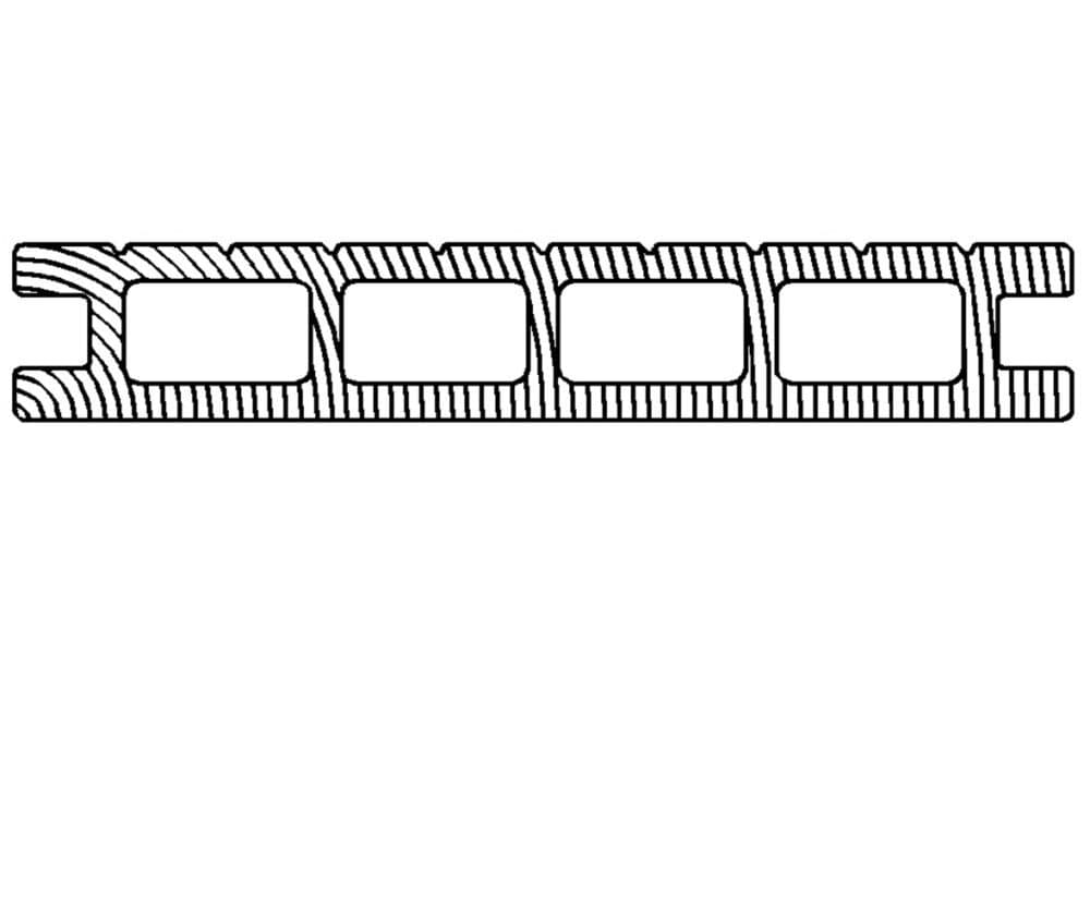 Террасная доска DeckLine Classic 3D-тиснение/широкий вельвет (Светлый Венге)